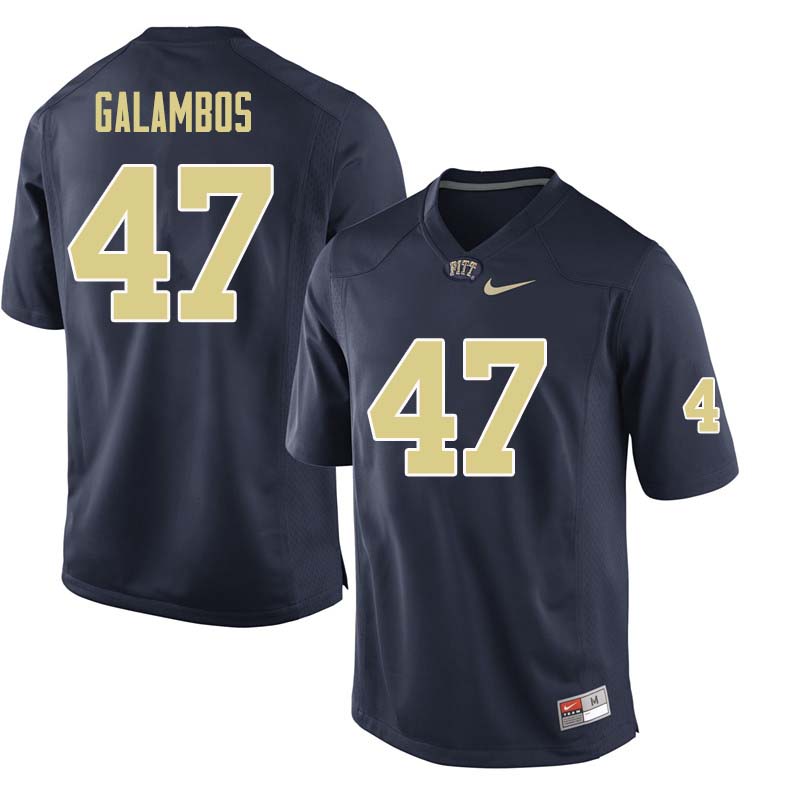 Men #47 Matt Galambos Pittsburgh Panthers College Football Jerseys Sale-Navy